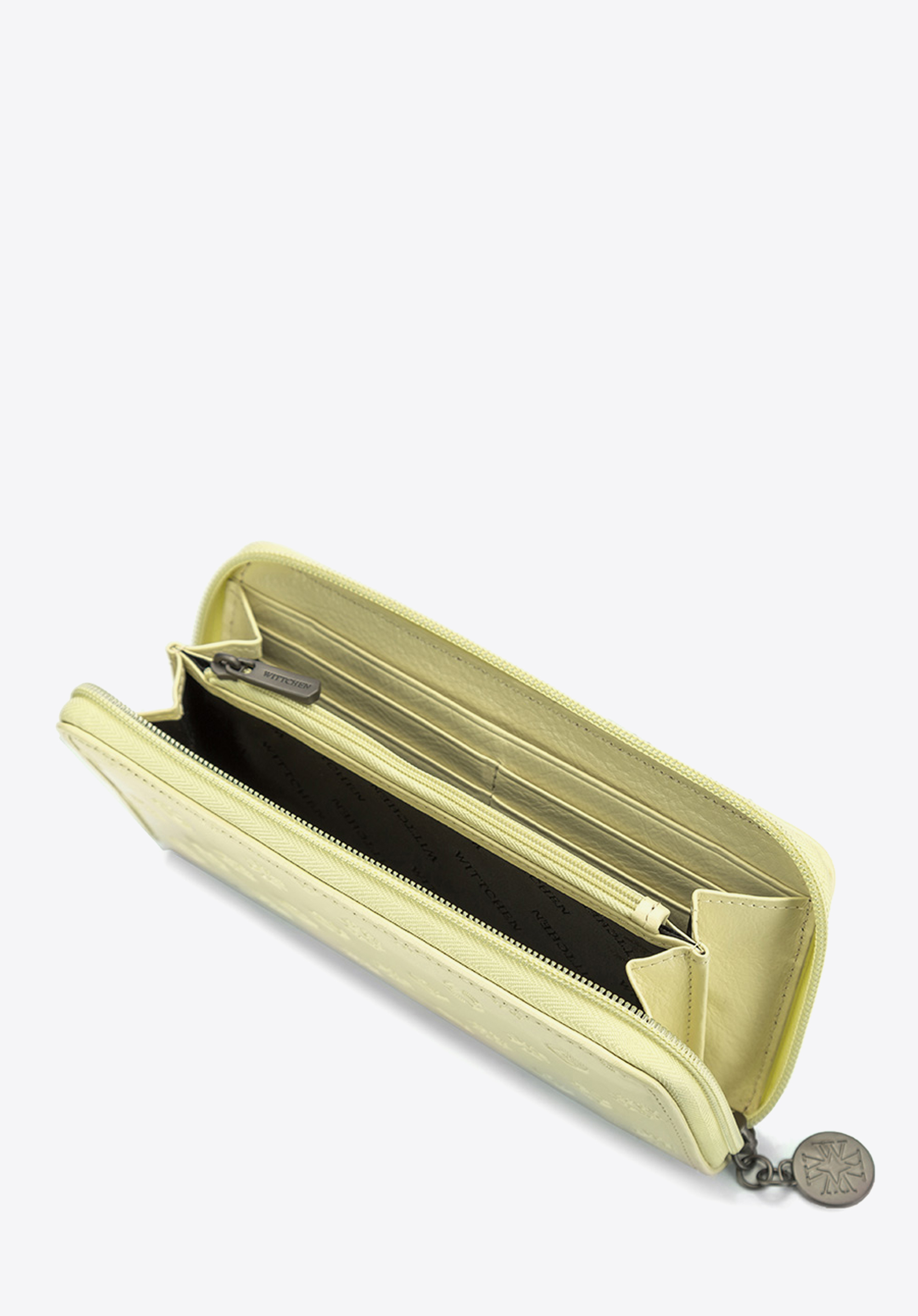 Dámska peňaženka z lakovanej kože s reliéfom, ecru, 34-1-393-K, Obrázok 1