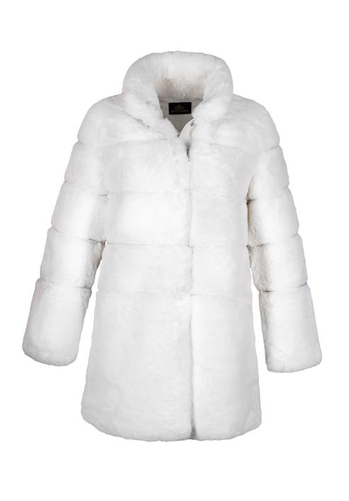 Dámský kabát z ekologické kožešiny, ecru, 97-9W-000-0-L, Obrázek 30