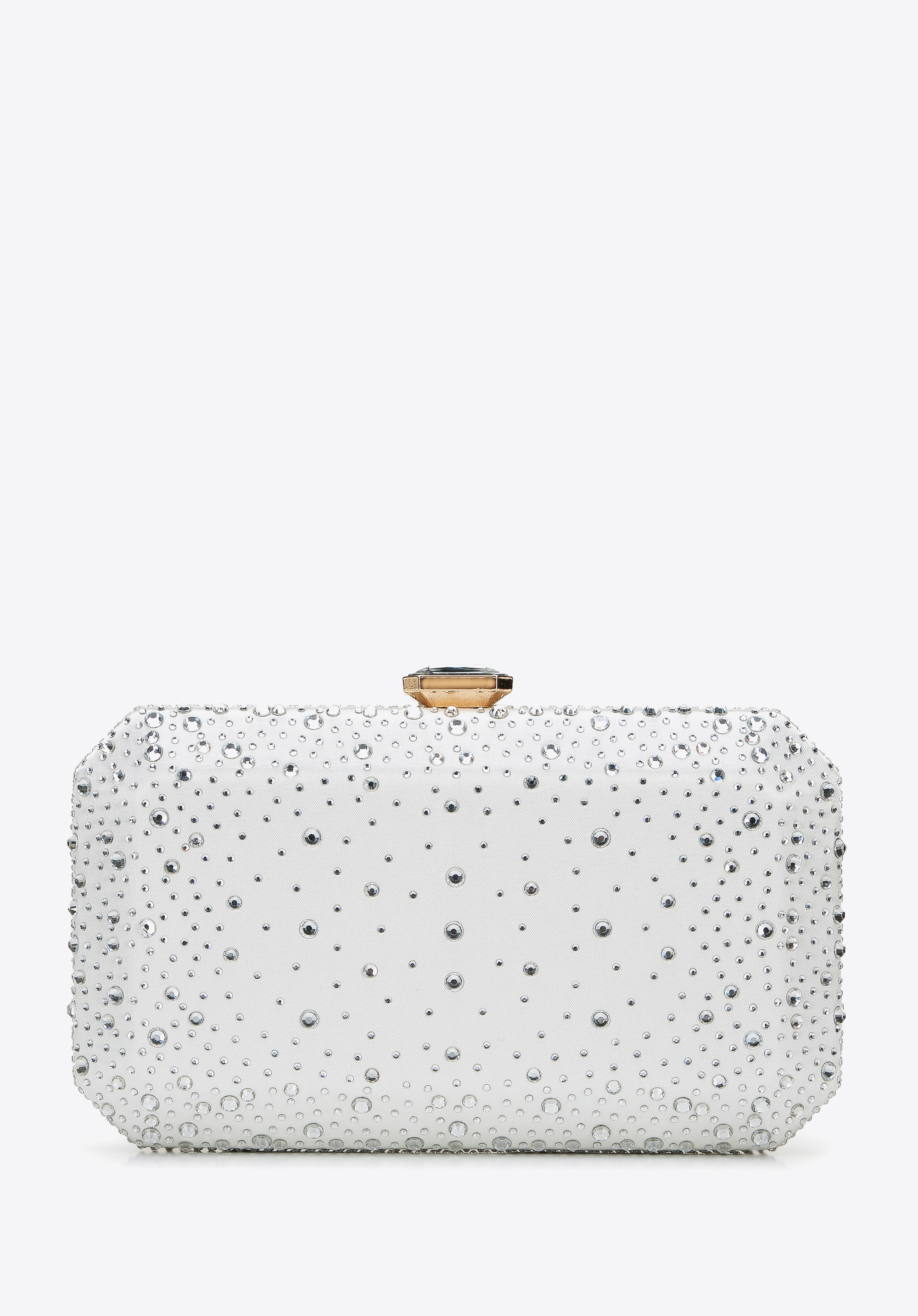kastenförmige Abendhandtasche mit Perlen, ecru, 96-4Y-232-9, Bild 1