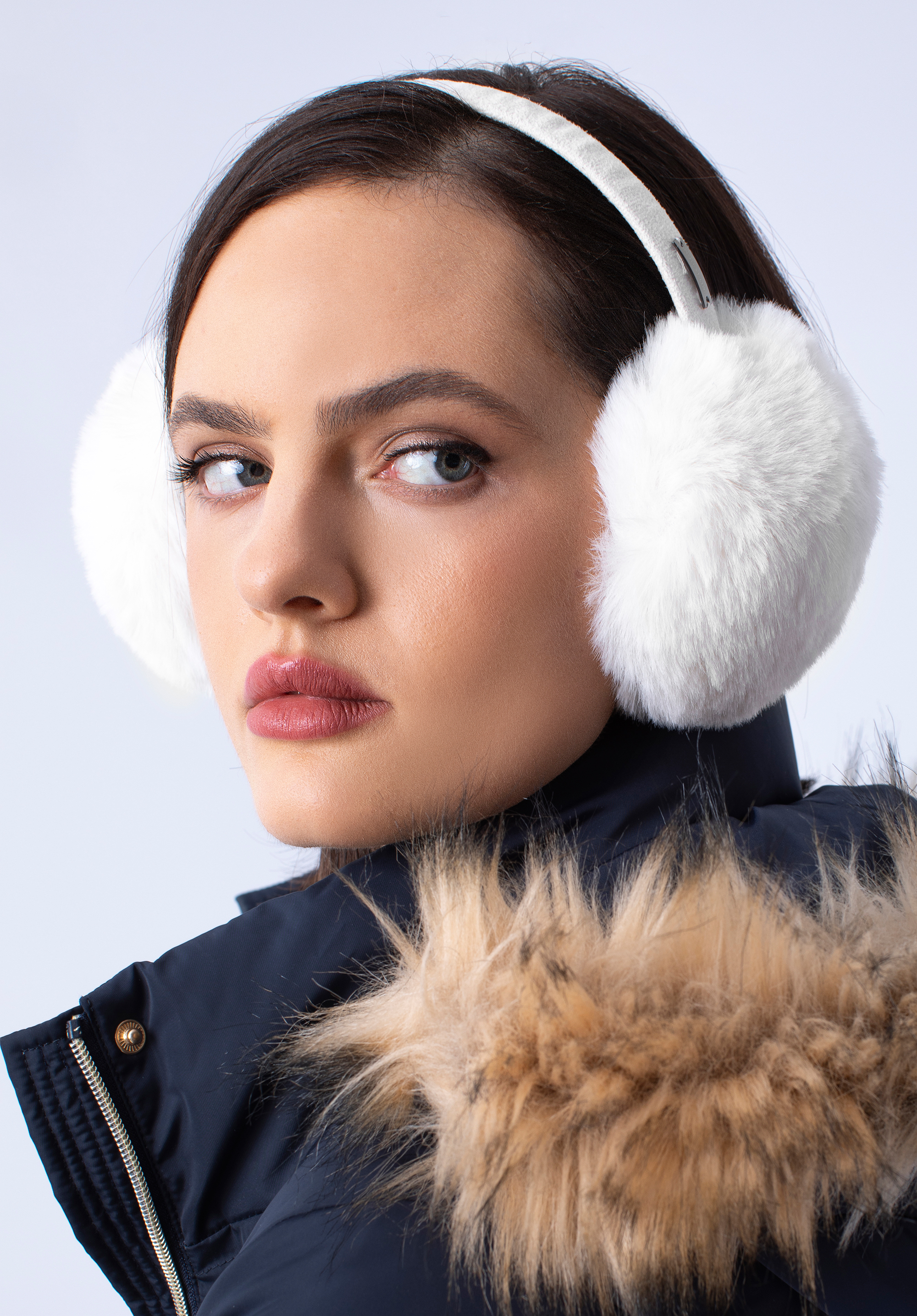 Ohrenwärmer für Damen, ecru, 97-HF-018-0, Bild 1