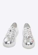 Fémes fényű női bőr tornacipő, ezüst, 94-D-954-S-37, Fénykép 2