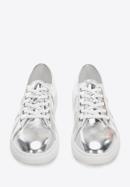 Fémes fényű női bőr tornacipő, ezüst, 94-D-954-S-37, Fénykép 3