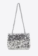 Flitteres női estélyi táska csillogó lánccal, ezüst, 98-4Y-023-X, Fénykép 2