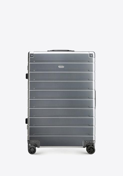 Közepes bőrönd alumíniumból, ezüst, 56-3H-102-86, Fénykép 1
