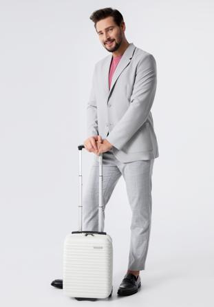 ABS bordázott kézipoggyász bőrönd, fehér, 56-3A-315-89, Fénykép 1