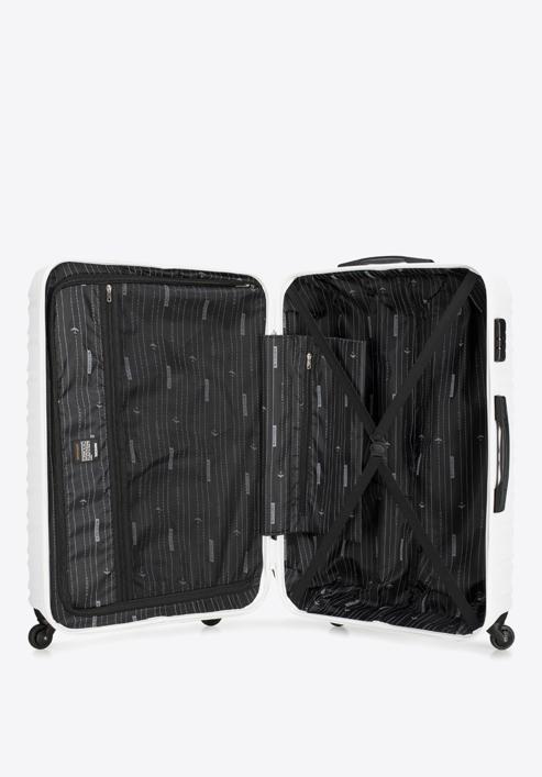 ABS bordázott nagy bőrönd, fehér, 56-3A-313-31, Fénykép 5