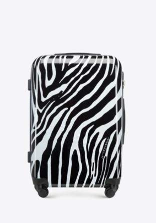 ABS közepes bőrönd mintás, fehér fekete, 56-3A-642-Z, Fénykép 1