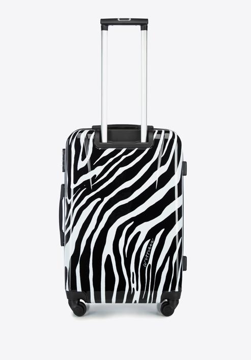 ABS közepes bőrönd mintás, fehér fekete, 56-3A-642-Z, Fénykép 3