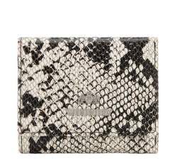 Női bőr pénztárca kígyóbőr textúrával, fehér fekete, 19-1-121-1, Fénykép 1