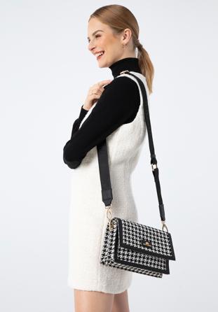 Női mintás crossbody táska, fehér fekete, 97-4E-503-X3, Fénykép 1