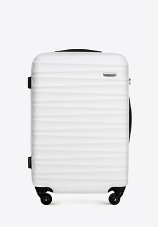 ABS bordázott Közepes bőrönd, fehér, 56-3A-312-89, Fénykép 1