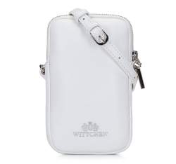 Mini táska bőrből szegecsekkel, fehér, 92-2E-313-0, Fénykép 1