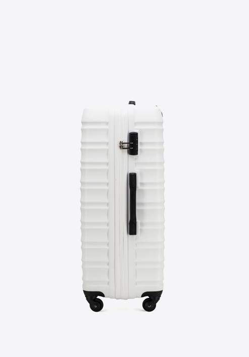 Nagyméretű bőrönd poggyászcímkével, fehér, 56-3A-313-35Z, Fénykép 5