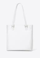 Női bőr shopper táska geometrikus díszvarrással, fehér, 96-4E-628-0, Fénykép 3