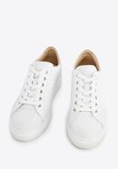 Női sneakers fonott bőrdísszel, fehér, 96-D-102-9-39_5, Fénykép 2