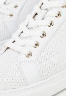 Női sneakers fonott bőrdísszel, fehér, 96-D-102-9-39_5, Fénykép 7