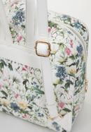 Női virágmintás műbőr kockás fazonú hátizsák, fehér, 98-4Y-201-1, Fénykép 5