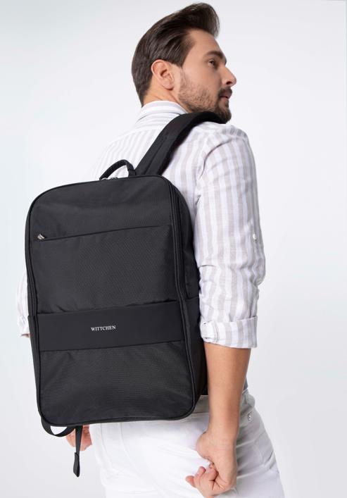 15.6"-os férfi laptop hátizsák lekerekített dizájnnal | WITTCHEN, fekete, 98-3P-203-1, Fénykép 15