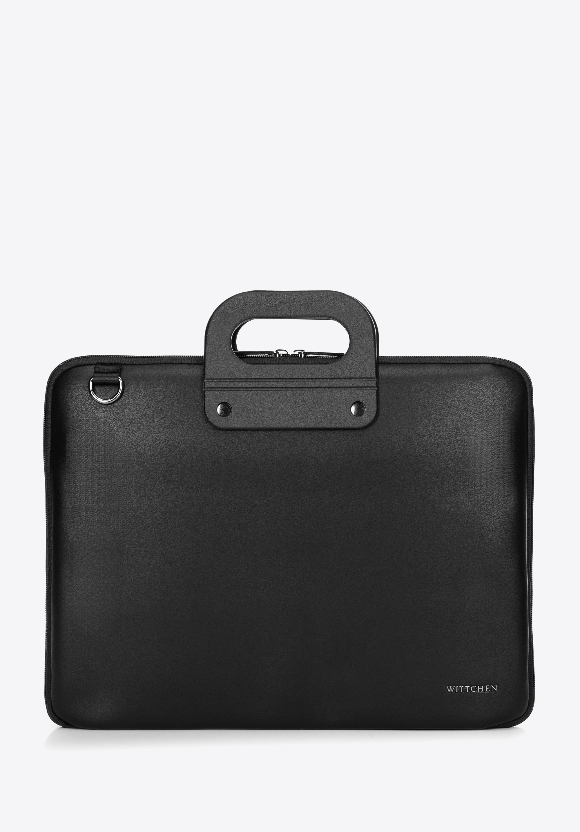 15”-os ökobőr laptoptáska fekete