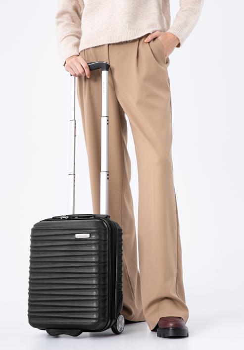 ABS bordázott kézipoggyász bőrönd, fekete, 56-3A-315-01, Fénykép 16