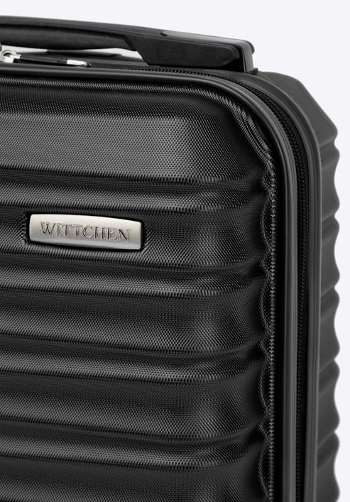 ABS bordázott kézipoggyász bőrönd, fekete, 56-3A-315-01, Fénykép 8