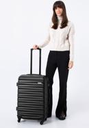 ABS bordázott Közepes bőrönd, fekete, 56-3A-312-50, Fénykép 15