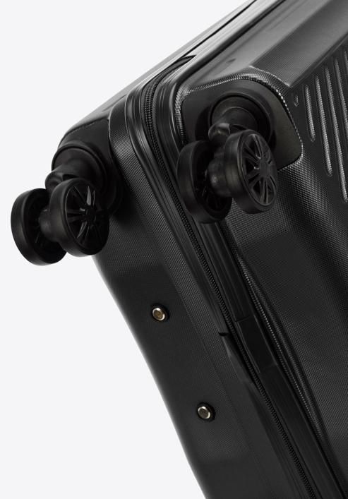 Kabinbőrönd ABS-ből átlós vonalakkal, fekete, 56-3A-741-30, Fénykép 6