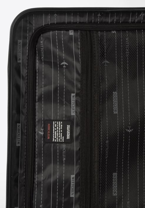 Közepes méretű bőrönd ABS-ből átlós vonalakkal, fekete, 56-3A-742-10, Fénykép 8