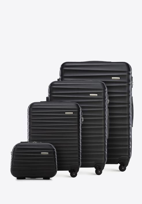 ABS bőröndszett bordázott, fekete, 56-3A-31K-11, Fénykép 1