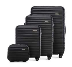 ABS bőrönd készlet bordázott, fekete, 56-3A-31K-11, Fénykép 1