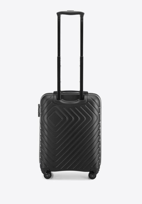 ABS Geometrikus kialakítású kabinbőrönd, fekete, 56-3A-751-11, Fénykép 3