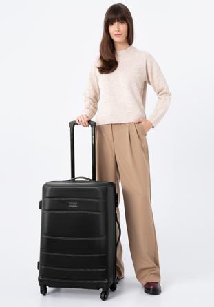 ABS közepes bőrönd, fekete, 56-3A-652-10, Fénykép 1