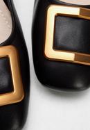 Csattal díszített női bőr topánka, fekete arany, 94-D-950-1G-36, Fénykép 7