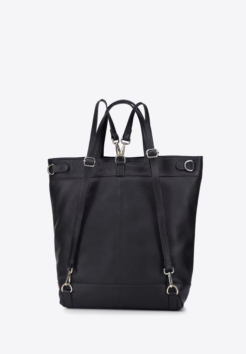 Női bőr shopper táska hátizsák funkcióval, fekete arany, 95-4E-019-Z, Fénykép 3