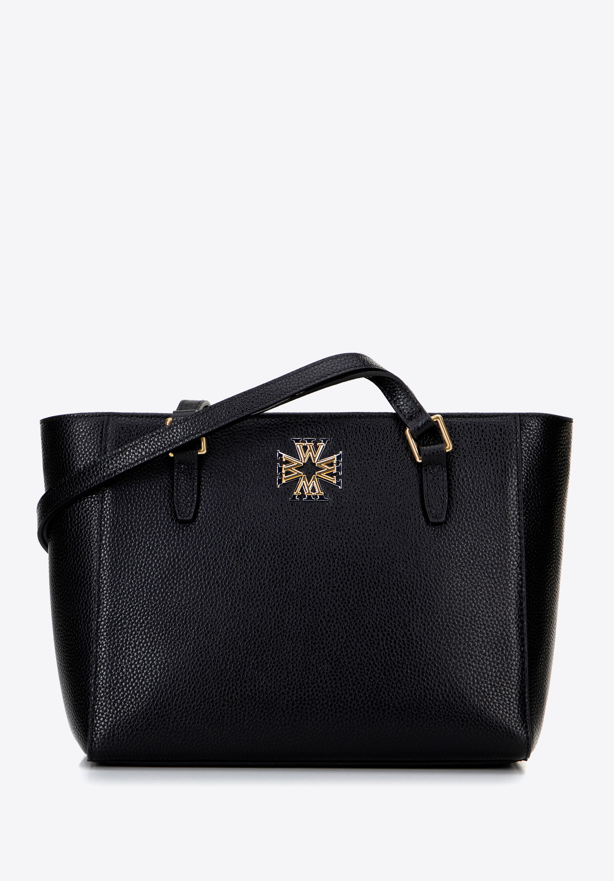 Női bőr shoppertáska, fekete arany, 100-4E-612-1C, Fénykép 1