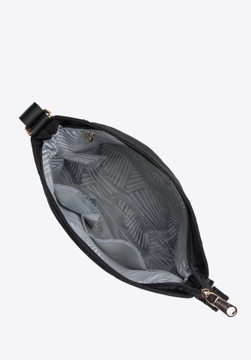 Női nylon crossbody táska, fekete arany, 98-4Y-102-1G, Fénykép 3
