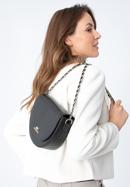 Női texturált bőr crossbody táska, fekete arany, 97-4E-004-1S, Fénykép 15