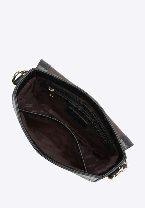 Női texturált bőr crossbody táska, fekete arany, 97-4E-004-1S, Fénykép 3