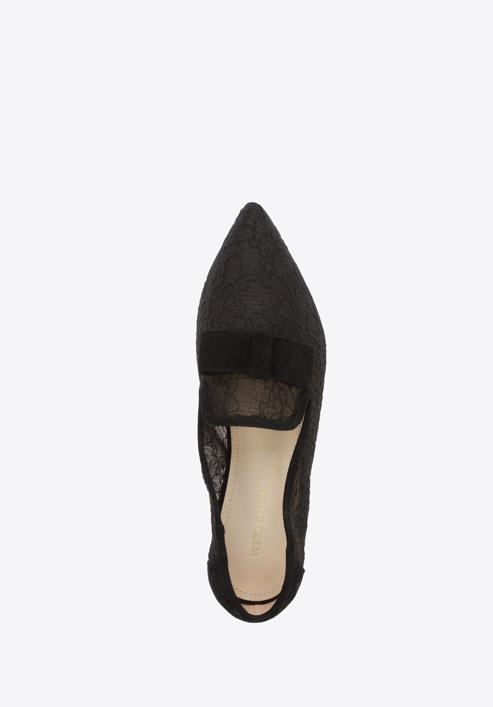 Áttetsző női lords cipő alacsony sarokkal, fekete, 96-D-505-1-39, Fénykép 4