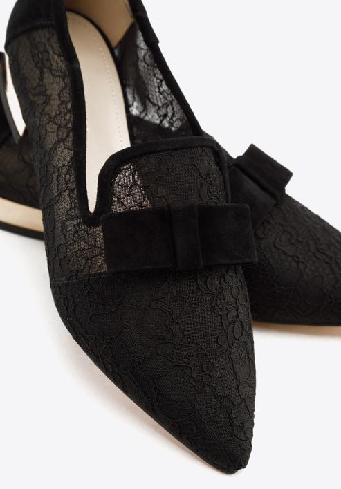 Áttetsző női lords cipő alacsony sarokkal, fekete, 96-D-505-1-39, Fénykép 7