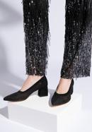 Áttetsző tömbsarkú női cipő, fekete, 96-D-504-1-37, Fénykép 15