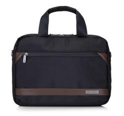 Férfi 13 hüvelykes laptop táska kicsi beltéri cipzárral, fekete barna, 92-3P-107-15, Fénykép 1