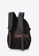 Férfi 15,6"-os laptop hátizsák műbőr díszítéssel, fekete barna, 98-3P-202-1, Fénykép 2