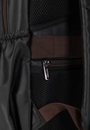 Férfi 15,6"-os laptop hátizsák műbőr díszítéssel, fekete barna, 98-3P-202-1, Fénykép 4