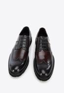 Férfi könnyű talpú brogue cipő kéttónusú bőrből, fekete barna, 96-M-700-4N-42, Fénykép 3