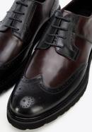 Férfi könnyű talpú brogue cipő kéttónusú bőrből, fekete barna, 96-M-700-4N-42, Fénykép 8