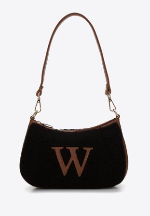 Kis bagett táska műszőrmével, fekete barna, 97-4Y-502-1, Fénykép 1
