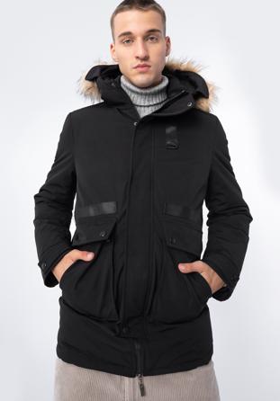 Bélelt férfi kabát, fekete, 97-9D-950-1-XL, Fénykép 1