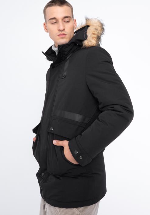 Bélelt férfi kabát, fekete, 97-9D-950-1-M, Fénykép 4