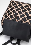 Női hátizsák fonott mintával, fekete-bézs, 95-4Y-513-7, Fénykép 4